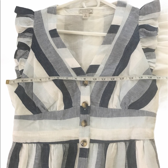 JCrew Point Sur Linen Striped Dress Size 6 - Picture 9 of 12